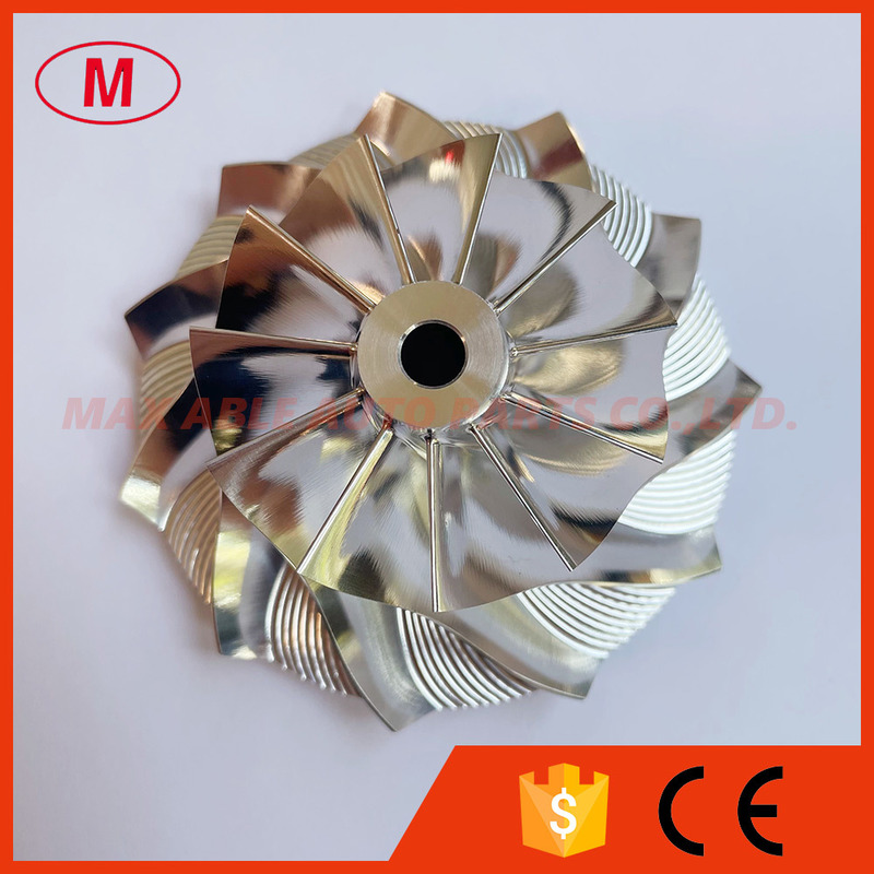 T04E 50.00/76.00mm 11+0 blades turbocharger milling/aluminum 2618/billet compressor wheel