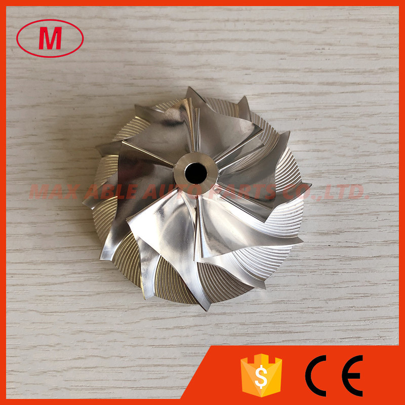 T04E 48.56/74.99mm 6+6 blades 442293-0009 performance milling/aluminum 2618/billet compressor wheel for 452003-0001